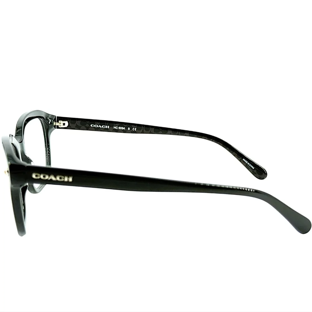 Coach HC6094 Womens Plastic Eyeglass Frame 5420 Black Black Gunmetal 52-19